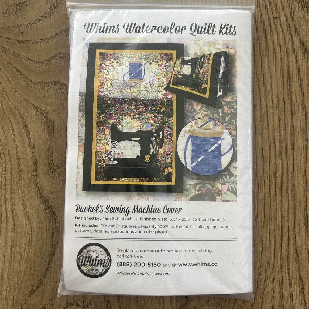 NIP Rachel’s Sewing Machine Cover Watercolor Quilt Kit by Whims w/ fabrics